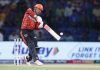 Travis Head playing a shot during his score of 89 runs in 32 balls in IPL match against DC on Saturday.