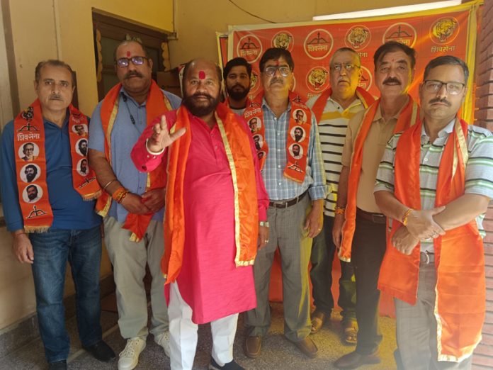 Shiv Sena leaders during a joining programme at Jammu on Wednesday.