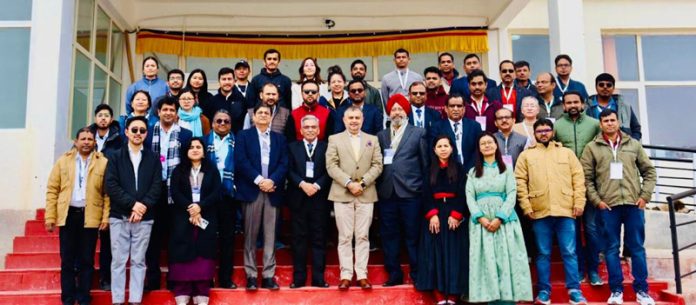 Secretary IT Amit Sharma and Vice-Chancellor of Ladakh University S K Mehta with guests and participants of two-day workshop.