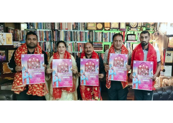 Dignitaries releasing a devotional song album at Jammu on Monday.