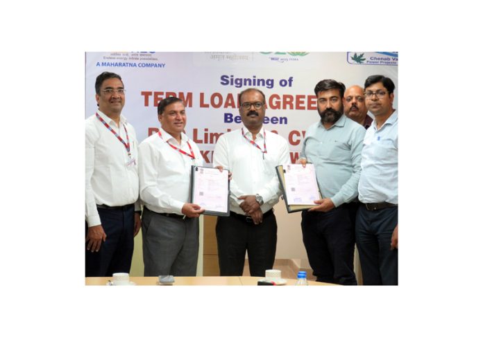 Officials of CVPPPL and REC Ltd posing after signing an agreement on Tuesday.