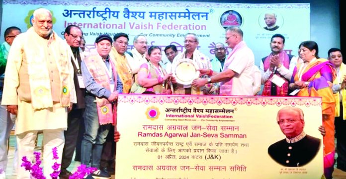 Kavinder Gupta, senior BJP leader during a programme held in Jammu on Tuesday.