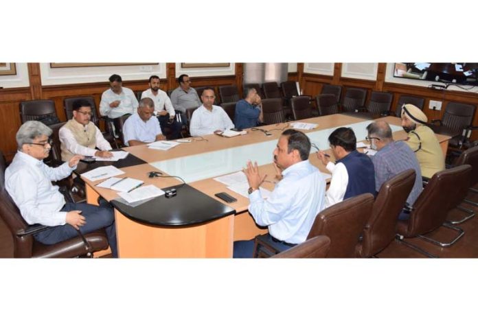 CS Atal dulloo chairing a meeting at Jammu on Thursday. CS Atal dulloo chairing a meeting at Jammu on Thursday.