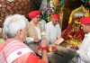 Lt Governor Manoj Sinha paying obeisance at Bawe Wali Mata Temple.