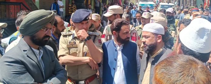 DC Doda Harvinder Singh during visit to fire incident area in Gandoh.