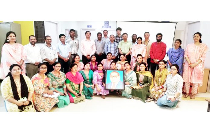 Participants of lecture on Dr B R Ambedkar’s Vision of Viksit Bharat at CUJ.