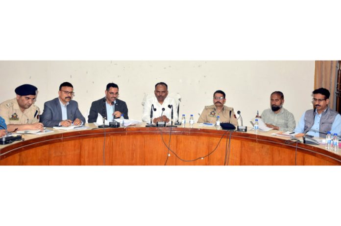 CEO Pandurang K. Pole chairing a meeting at Rajouri on Tuesday. CEO Pandurang K. Pole chairing a meeting at Rajouri on Tuesday.
