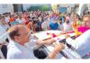 Cong candidate Raman Bhalla during public meeting in R S Pura on Monday.