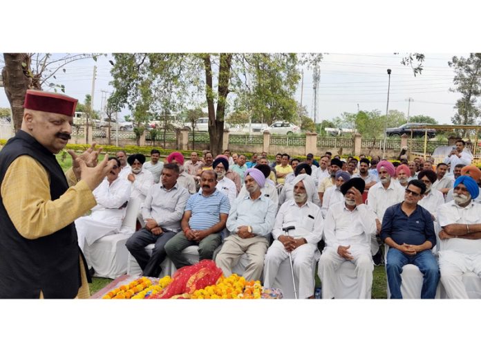 Senior BJP leader Devender Singh Rana addressing a meeting on Wednesday. Senior BJP leader Devender Singh Rana addressing a meeting on Wednesday.