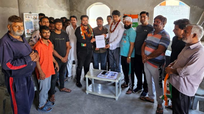 Youth Cong leaders during meeting in Jammu North on Sunday.