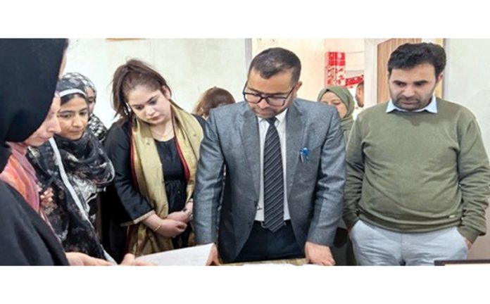 Secretary DLSA Srinagar Jahangir Ahmed Bakshi along with other officials during visit to OSC Bemina on Friday.