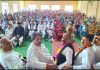 Senior Cong leaders Raman Bhalla, Neeraj Kundan and others during public meeting in Samba.