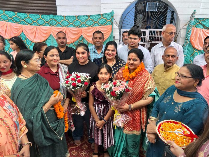 Former Minister, Priya Sethi during a programme at Jammu on Wednesday.