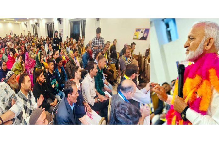 DPAP candidate GM Saroori addressing election rally at Batote on Tuesday.