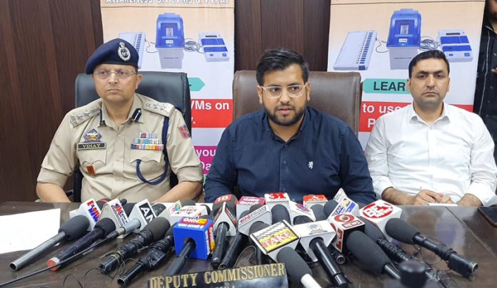 DEO Samba Abhishek Sharma addressing a press conference on Thursday. DEO Samba Abhishek Sharma addressing a press conference on Thursday.