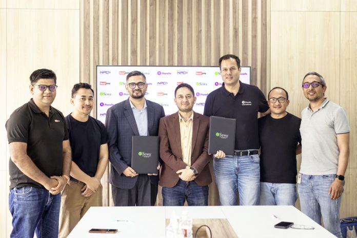 CEOs of PhonePe, e-Sewa, FonePay & President HAN, Pokhara during business agreement in Delhi. CEOs of PhonePe, e-Sewa, FonePay & President HAN, Pokhara during business agreement in Delhi.