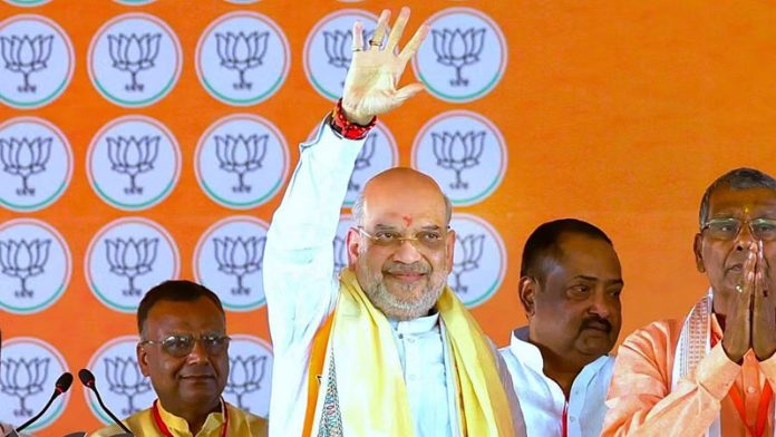 Union Home Minister Amit Shah in Jhanjarpur Lok Sabha constituency of Bihar.