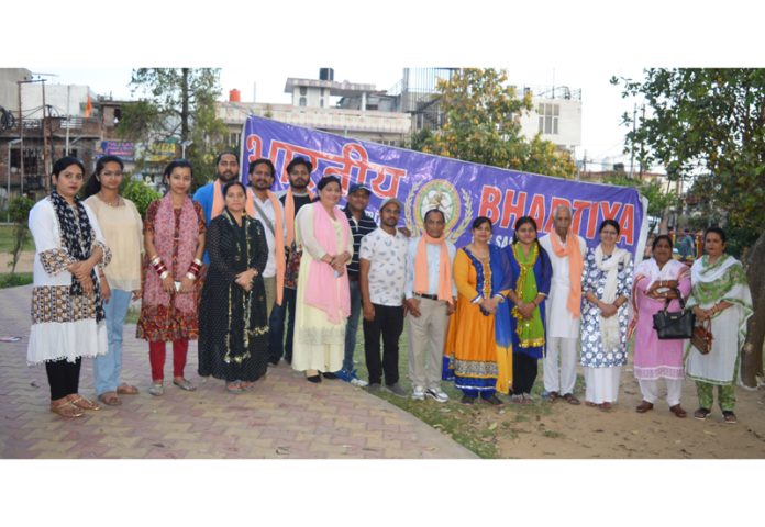 BLSKS artists and invited guests posing for a group photograph during a musical programme in Jammu on Friday.