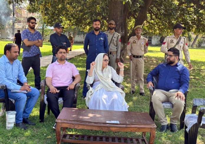 Waqf Chairperson Dr Darakhshan Andrabi during visit to a shrine in Jammu. Waqf Chairperson Dr Darakhshan Andrabi during visit to a shrine in Jammu.