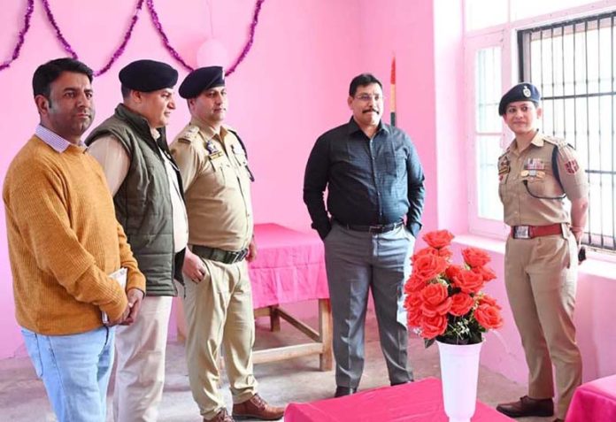 GEO Jenu Devan alongwith PO, B Naveen Kumar during visit to Shopian on Monday.