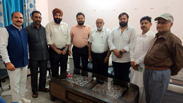 Leaders of DPAP during a meeting held in Jammu on Tuesday.