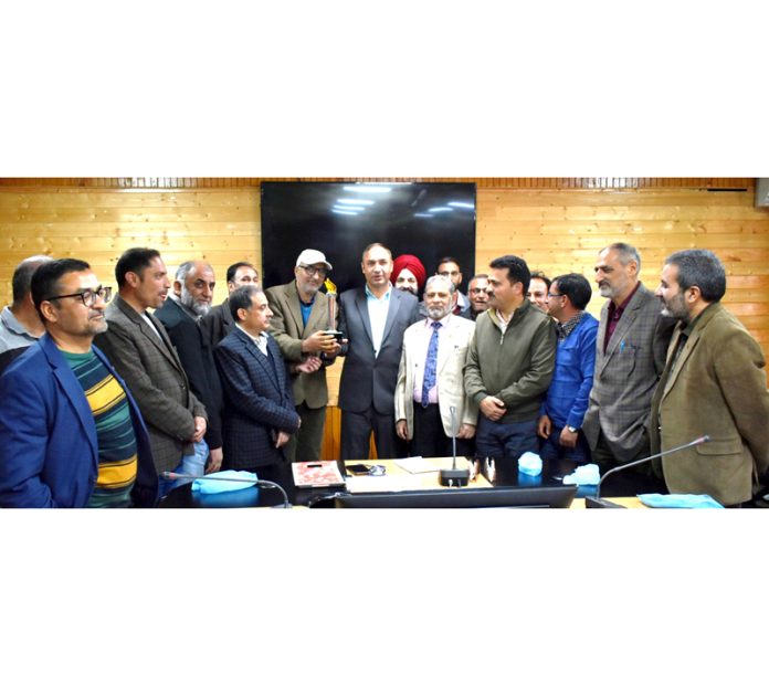 SKUAST-Kashmir Vice-Chancellor and others at the function in connection with golden jubilee celebration of KVKs' establishment.