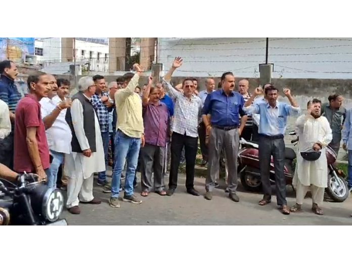 Relief holders protesting at Jammu on Monday. Relief holders protesting at Jammu on Monday.