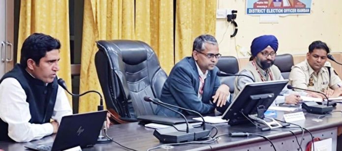 Dheeraj Kumar chairing a meeting on Wednesday. Dheeraj Kumar chairing a meeting on Wednesday.