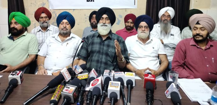 Sikh Progressive Front leaders at a press conference in Jammu. Sikh Progressive Front leaders at a press conference in Jammu.