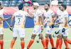 Indian Hockey team celebrating after defeating Argentina by 5-4 at Belgium.
