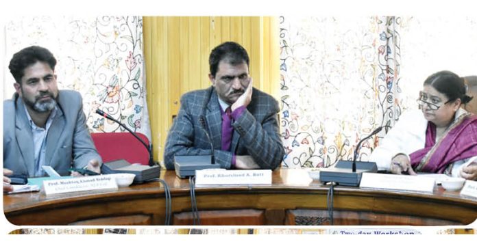 Prof Nilofer Khan, Vice Chancellor KU along with others during a workshop organised at KU on Friday.