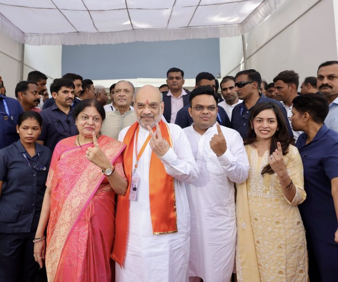 Home Minister Amit Shah Casts His Vote For Third Phase Of Lok Sabha Elections In Ahmedabad