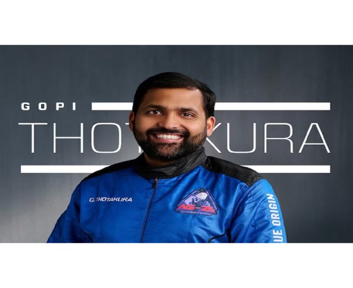 Gopi Thotakura becomes 1st Indian space tourist on Blue Origin's private astronaut launch Gopi Thotakura becomes 1st Indian space tourist on Blue Origin's private astronaut launch