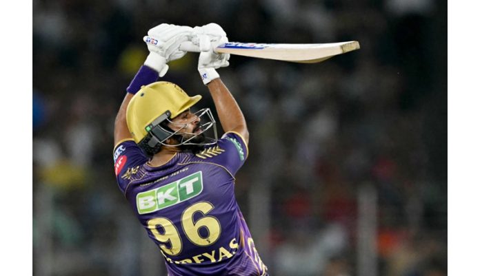 Shreyas Iyer plays a ramp enroute to his 24 ball 58 runs against SRH. Shreyas Iyer plays a ramp enroute to his 24 ball 58 runs against SRH.