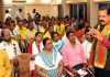 Union Minister Dr. Jitendra Singh addressing a BJP election meeting of Serampore Lok Sabha constituency on Monday.