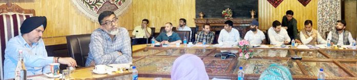 Commissioner Secretary (I&C) Vikramjit Singh chairing a meeting on Monday. Commissioner Secretary (I&C) Vikramjit Singh chairing a meeting on Monday.