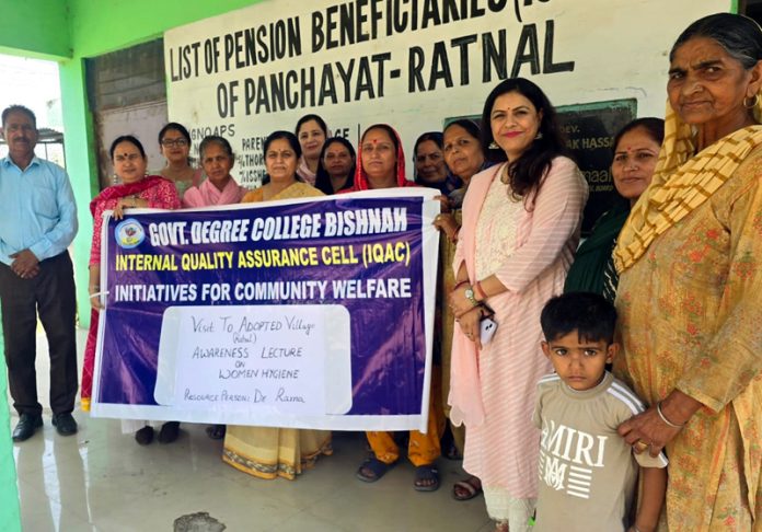 A team of GDC Bishnah during visit to adopted village Ratnal on Wednesday. A team of GDC Bishnah during visit to adopted village Ratnal on Wednesday.