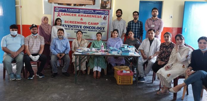 A team of doctors and paramedics from POU SCI Jammu during a health screening camp in Jammu City. A team of doctors and paramedics from POU SCI Jammu during a health screening camp in Jammu City.