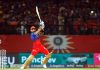 Virat Kohli playing a brilliant shot in his innings of 92 runs against PBKS.