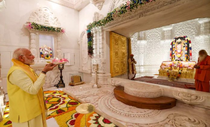 PM Modi offers prayers at Ram temple in Ayodhya, holds roadshow