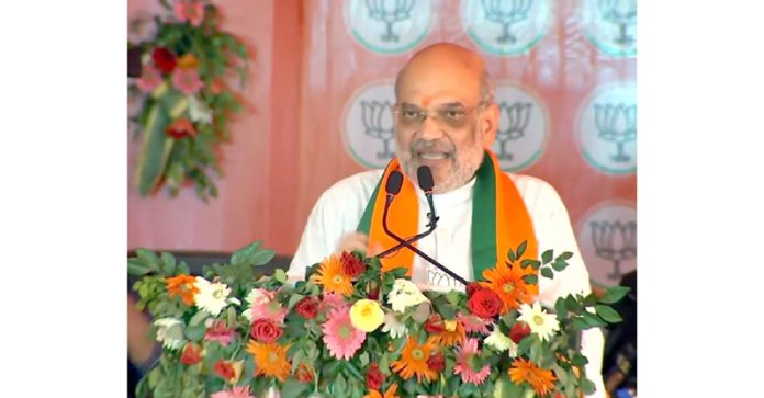 Union Home Minister Amit Shah addressing a rally in Odisha on Tuesday. Union Home Minister Amit Shah addressing a rally in Odisha on Tuesday.