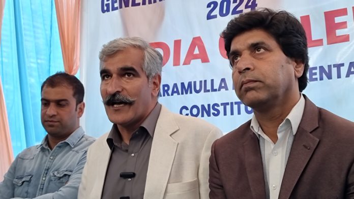 Jailed separatist leader Nayeem Khan’s brother files nomination from Baramulla. — Excelsior/Aabid Nabi Jailed separatist leader Nayeem Khan’s brother files nomination from Baramulla. — Excelsior/Aabid Nabi