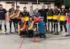 Rollball Athletes posing for group photograph.