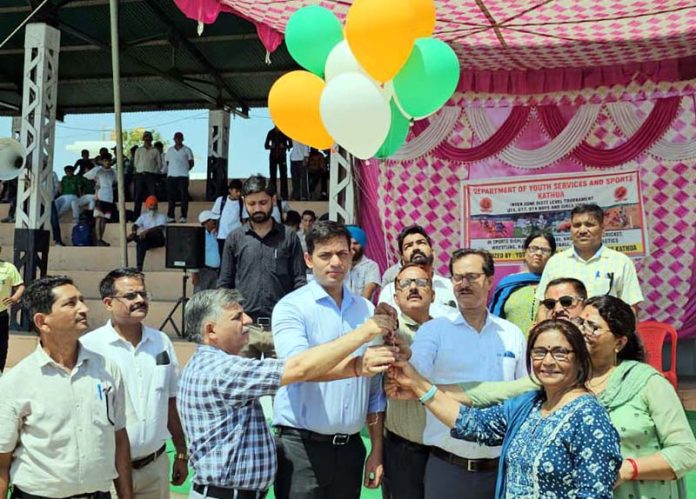DC Kathua inaugurating Inter-Zone District Level Sports Tourney on Saturday. DC Kathua inaugurating Inter-Zone District Level Sports Tourney on Saturday.