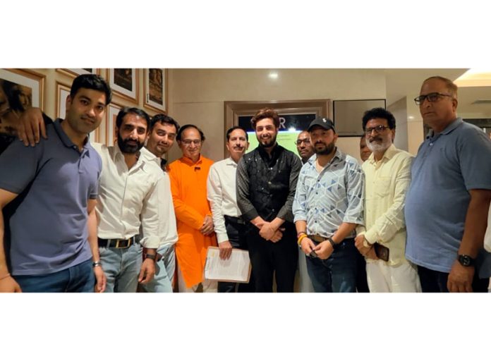 Dignitaries releasing a Dogri song at Jammu on Tuesday.