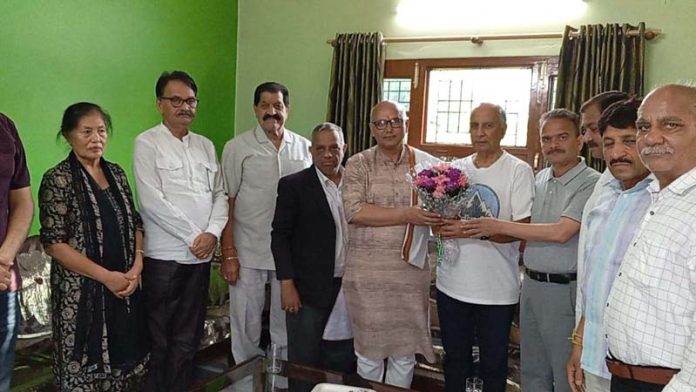 Former Mayor Jammu Rajinder Sharma during a function at Tawi Vihar on Sunday. Former Mayor Jammu Rajinder Sharma during a function at Tawi Vihar on Sunday.