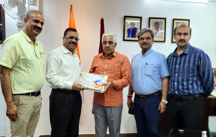 JU VC, Director Jammu Airport and others after meeting to formalize collaboration. JU VC, Director Jammu Airport and others after meeting to formalize collaboration.