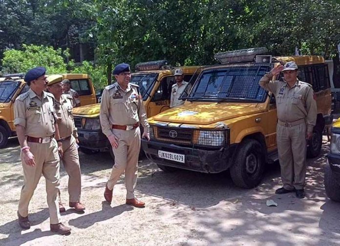 SSP Jammu Dr Vinod Kumar inspecting Motor Transport fleet in Jammu District on Wednesday.