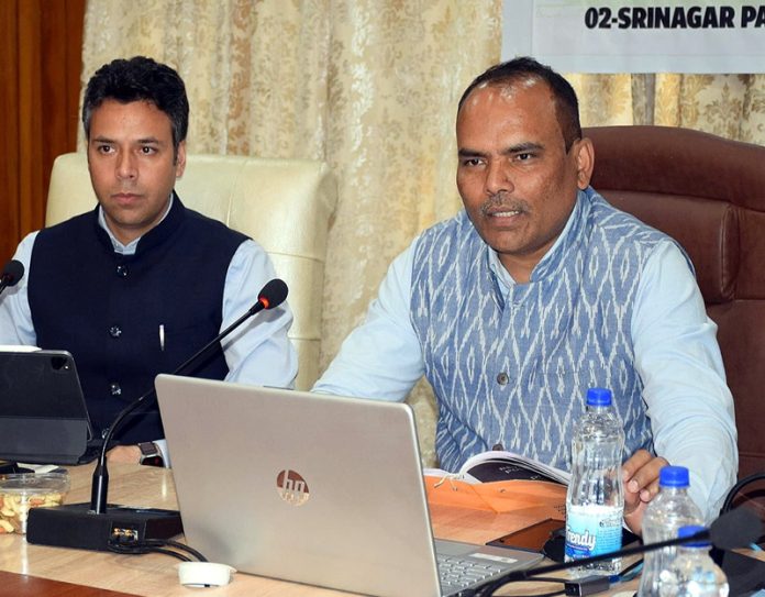 CEO J&K Pandurang K Pole chairing a meeting.