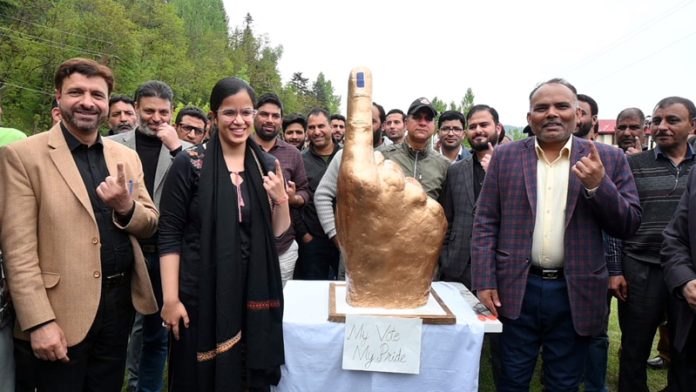 CEO Pandurang K Pole during visit to Kupwara.